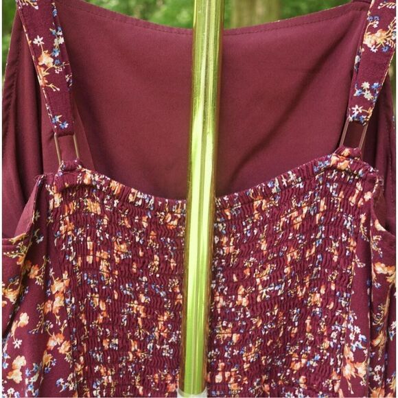 Old Navy Burgundy Floral Long Midi Sundress - Picture 7 of 7